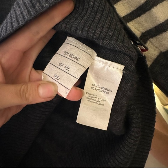 THOM BROWNE 4-bar Cardigan 1/ Men’s S - Picture 8 of 12